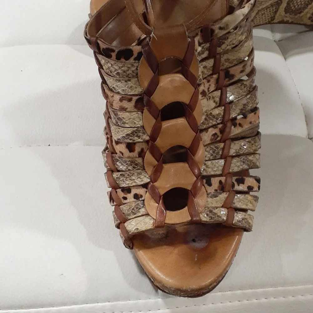 Cole haan snake skin/leather wedge size 9B